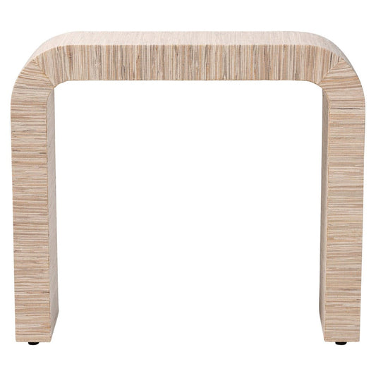 bali & pari - Yareli Console Table in Natural/Gold - Yareli-Natural Woven Grasscloth-Console Table view 2