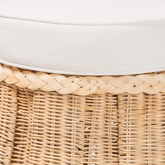bali & pari - Ying Ottoman in Natural Brown - Ying-Small-Natural/Rattan-Cushion-Ottoman view 2