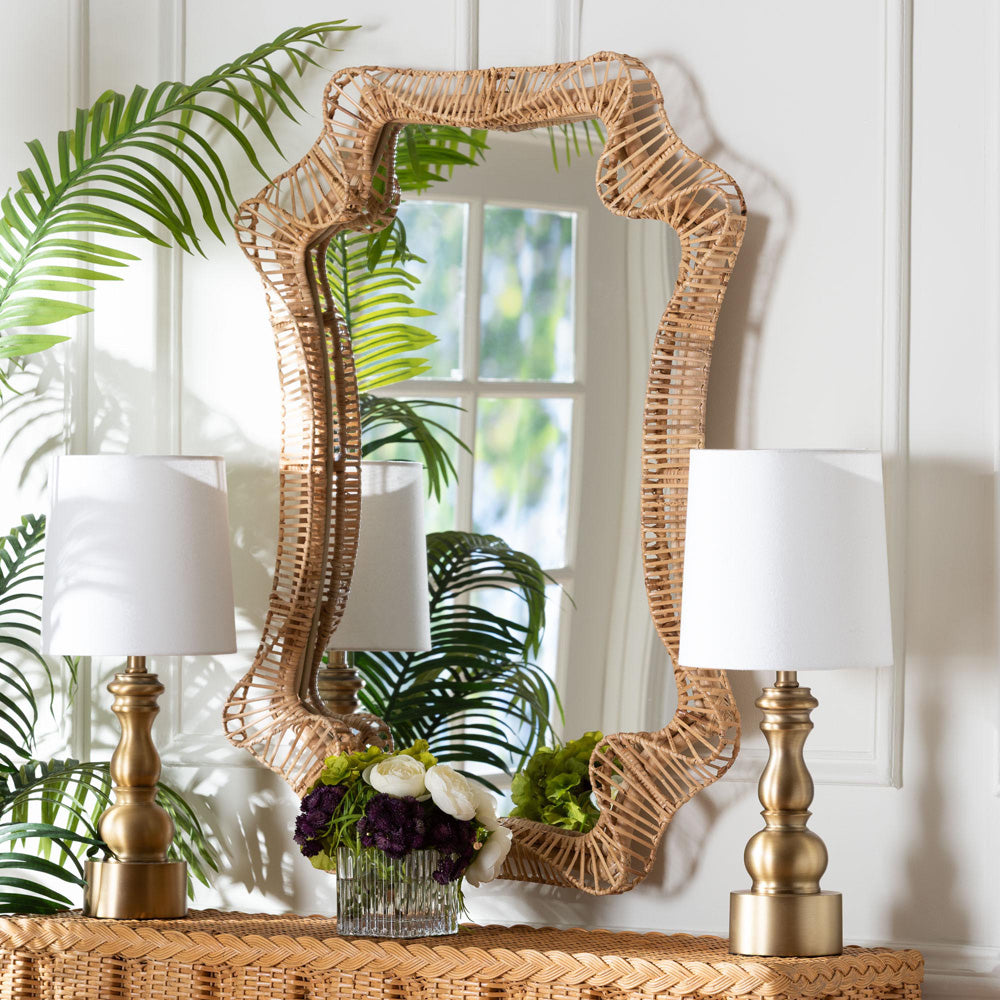 bali & pari - Yusra Mirror in Natural Brown - WS172-Natural Rattan-Mirror view 3