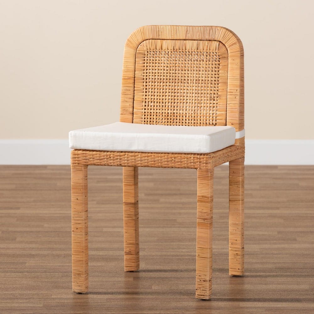 bali & pari - Zariah Set of 2 Dining Chairs in White/Natural Brown - WS14-Mahogany-DC view 8