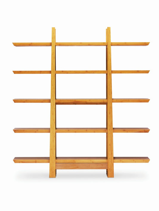 Bamax - Kendall 66 Solid Moso Bamboo Bookshelf with Exotic Tiger Bamboo Shelves - KNL013GCB view 2