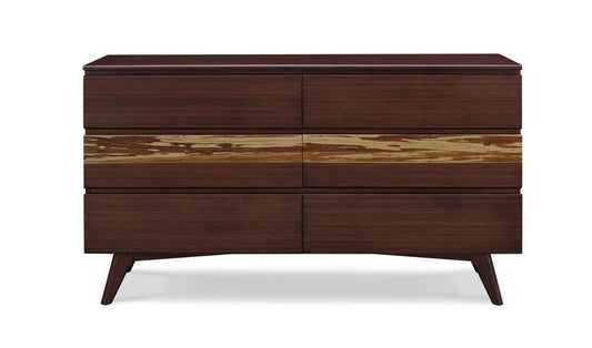 Bamax - Sarah Six Drawer Double Dresser, Burgundy - SRH005BG view 2