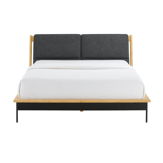 Bamax - Spencer King Platform Bed with Fabric, Sand - SPN002SD view 2