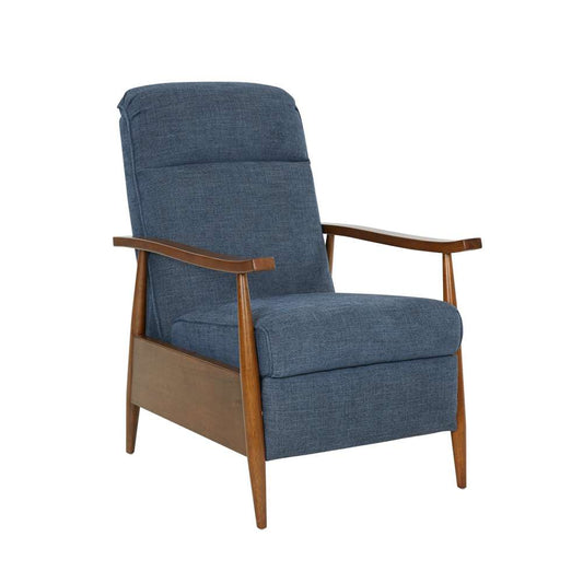 BarcaLounger - Hampton Push Thru The Arms Recliner Tweed Indigo Blue - 71158B110047 veiw 3