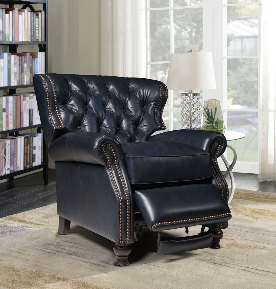 BarcaLounger - Presidential Recliner Shoreham Blue Leather - 74148570047 veiw 5