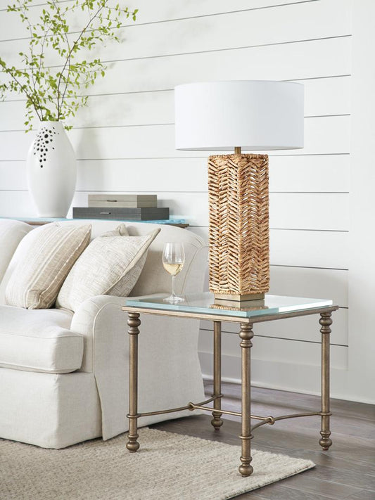 Barclay Butera - Laguna Bluff Metal And Glass End Table, Table Rock - 934-953C veiw 2