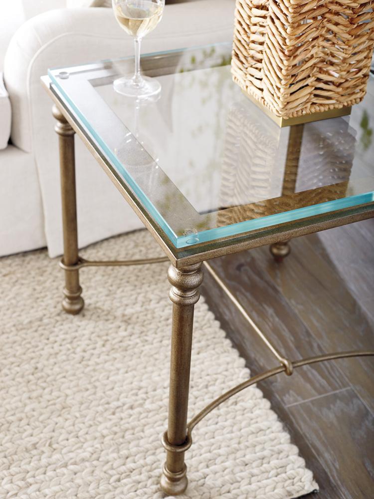 Barclay Butera - Laguna Bluff Metal And Glass End Table, Table Rock - 934-953C veiw 3