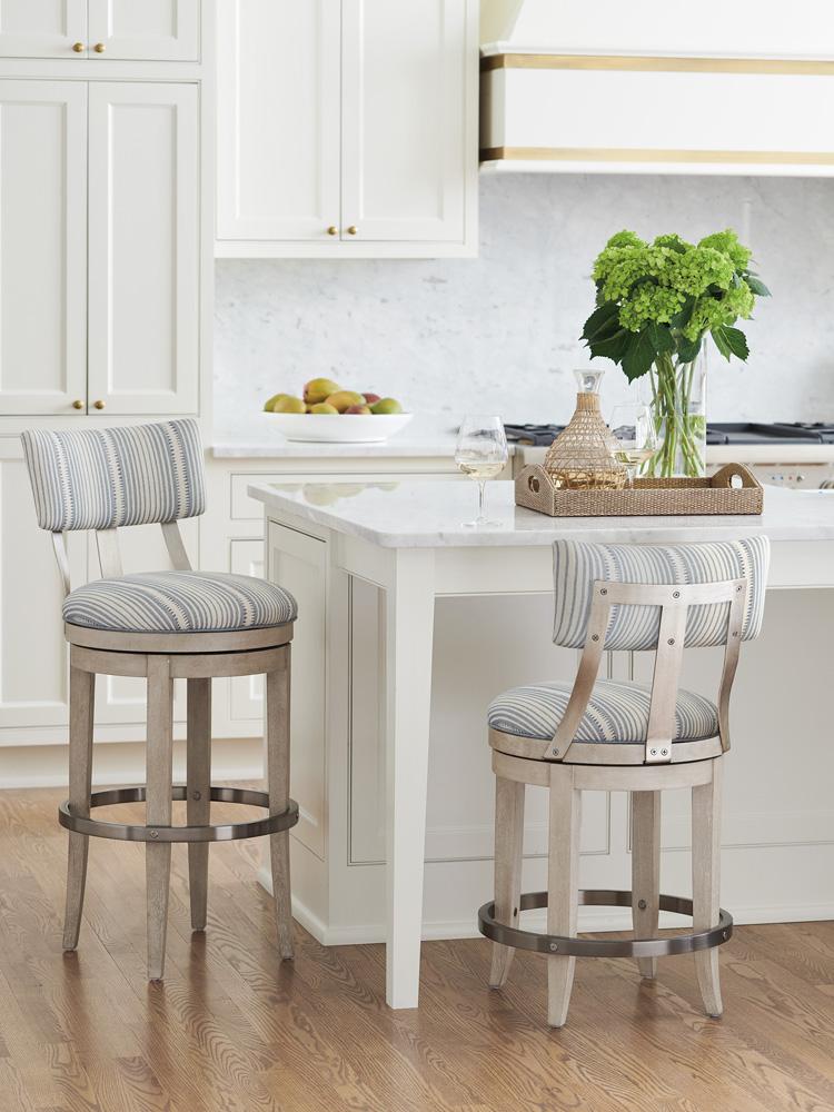 Barclay Butera - Malibu Cliffside Swivel Upholstered Bar Stool, Dune - 926-896-40 veiw 3