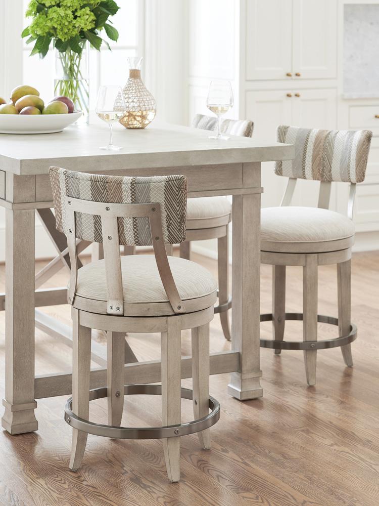 Barclay Butera - Malibu Cliffside Swivel Upholstered Counter Stool, Dune - 926-895-40 veiw 3