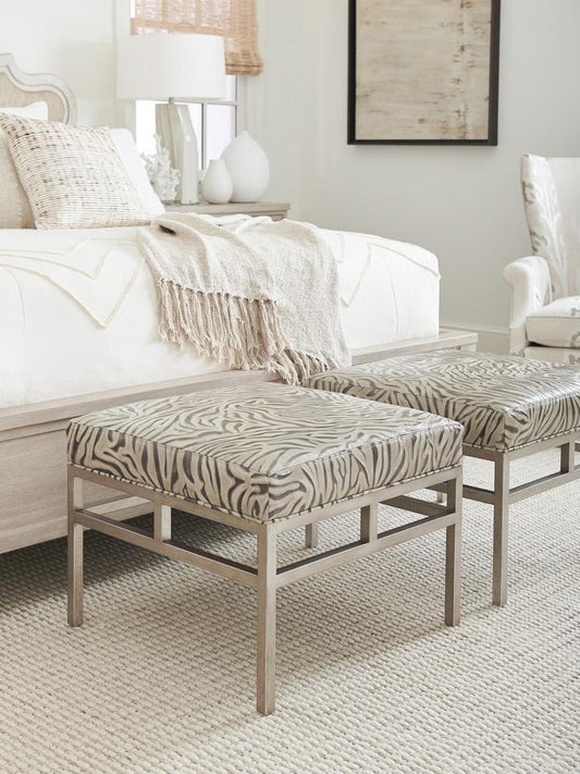 Barclay Butera - Upholstery Lucca Leather Ottoman, Ivory - LL5460-44-40 veiw 2