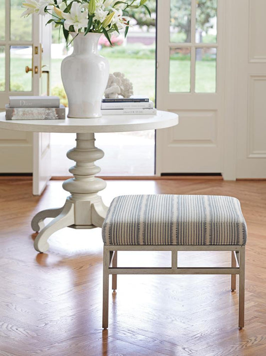 Barclay Butera - Upholstery Lucca Metal Ottoman, Ivory - 5460-44-40 veiw 2