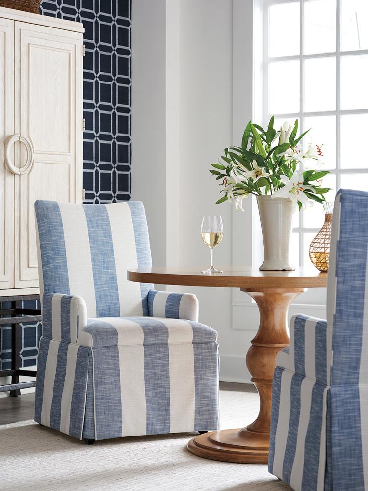 Barclay Butera - Upholstery Mackenzie Dining Arm Chair, Blue/White - 5385-13-40 veiw 3