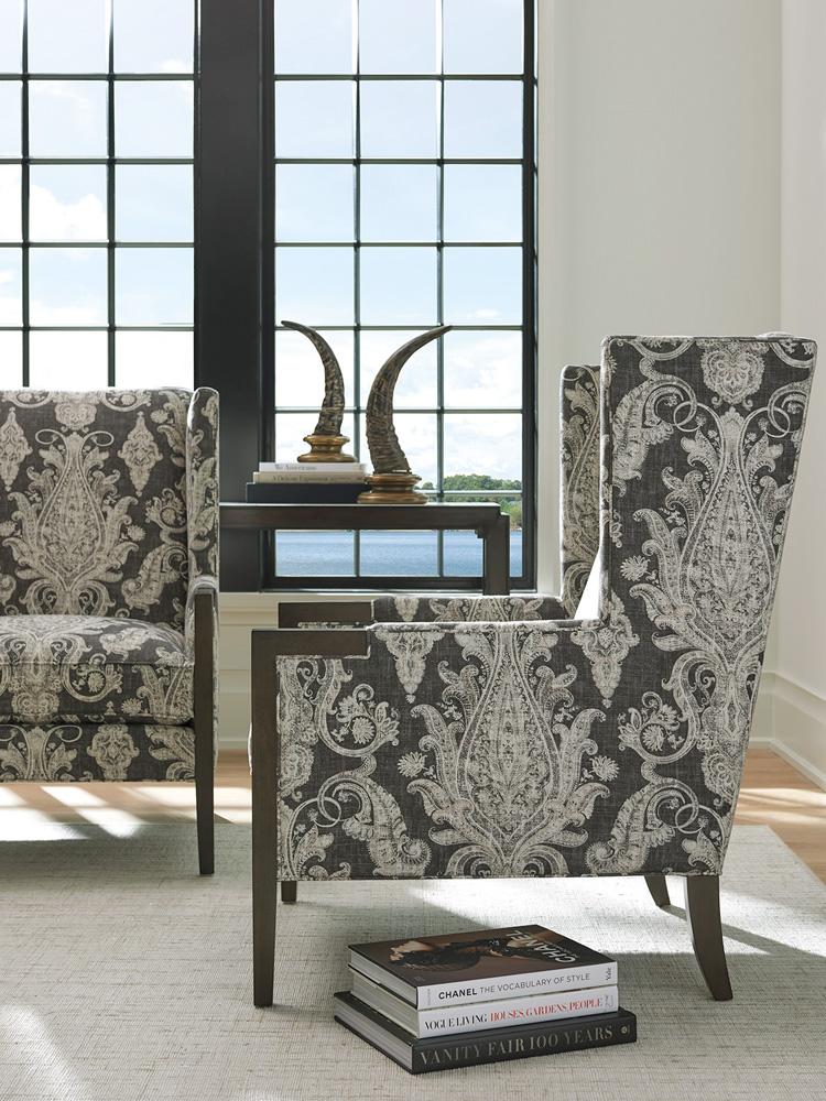 Barclay Butera - Upholstery Stratton Wing Chair, Charcoal - 5520-11-40 veiw 3