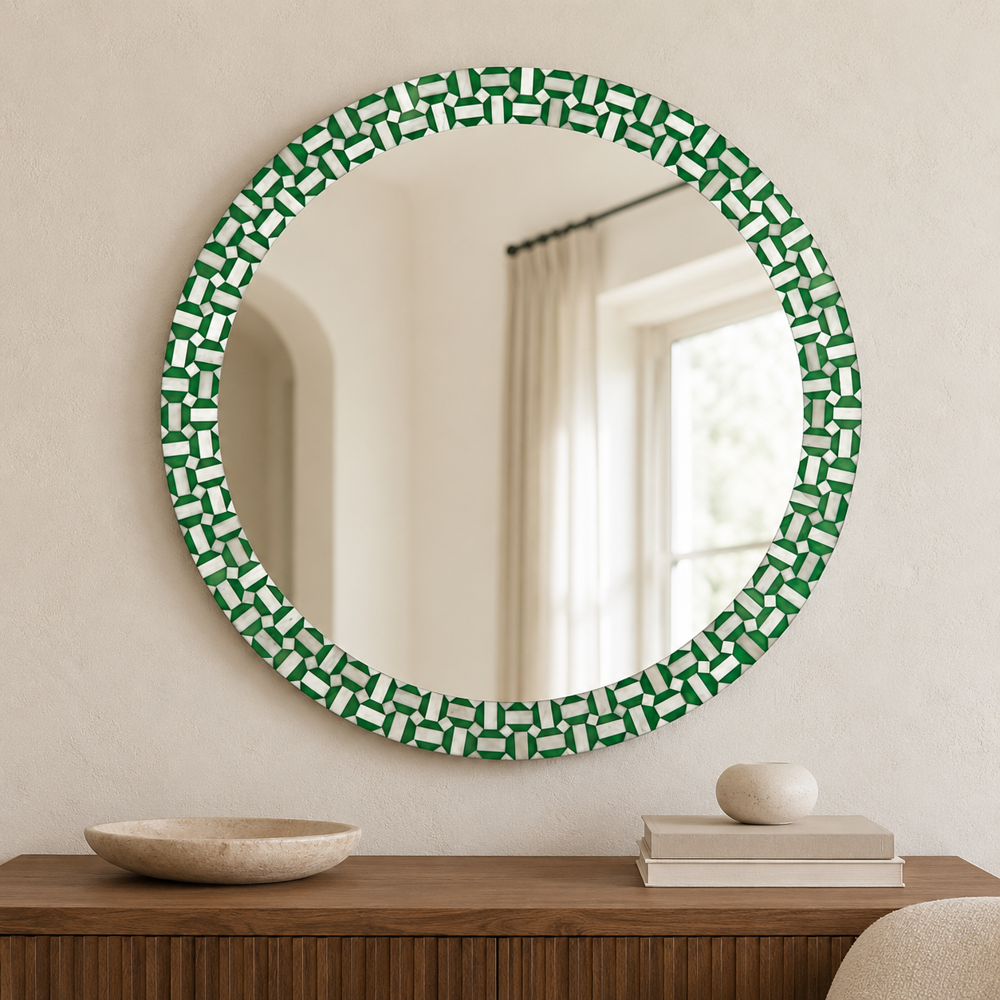 Bassett Mirror - Alanis 36" Green Round Wall Mirror - M5076 view 5