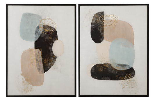 Bassett Mirror - Athena Framed Canvas Set of 2 in Black - 7301-084 view 2