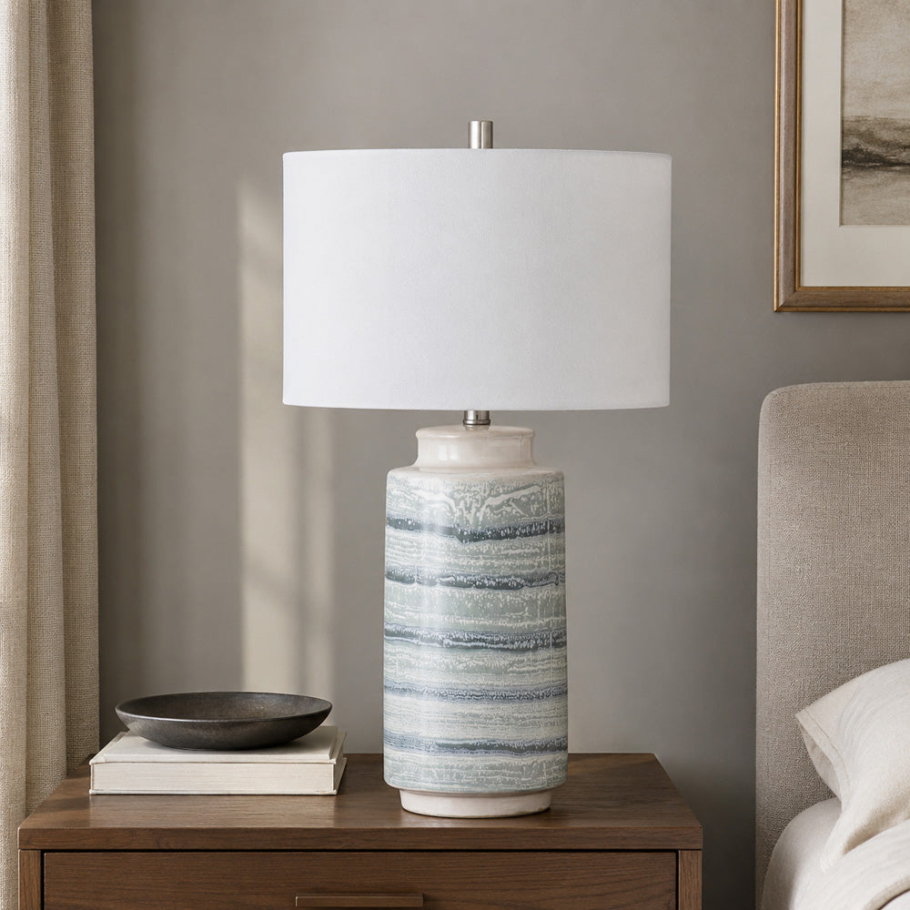Bassett Mirror - Brizi 26" Blue Ceramic Table Lamp - L4562T view 4