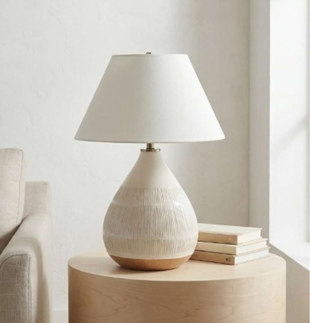 Bassett Mirror - Calira 28" Cream Ceramic Table Lamp - L4817T view 4