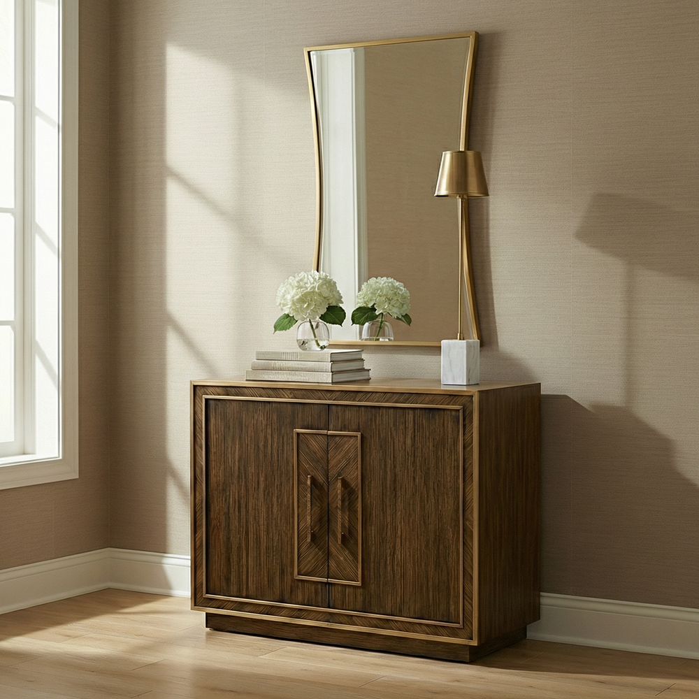 Bassett Mirror - Claudia 42" Brown Zebrano Storage Cabinet - 6042-LR-508 view 6