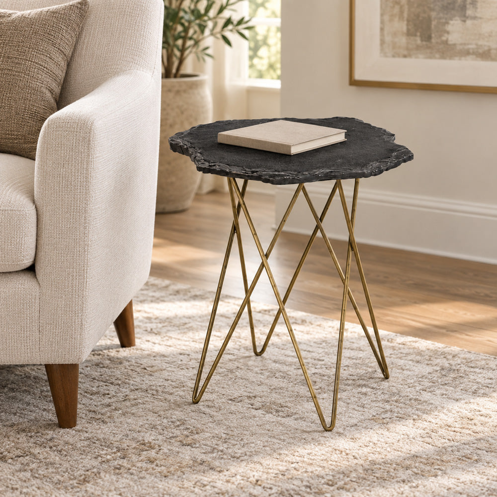 Bassett Mirror - Cleo Black Slate Accent Table - 5597-LR-223 view 4