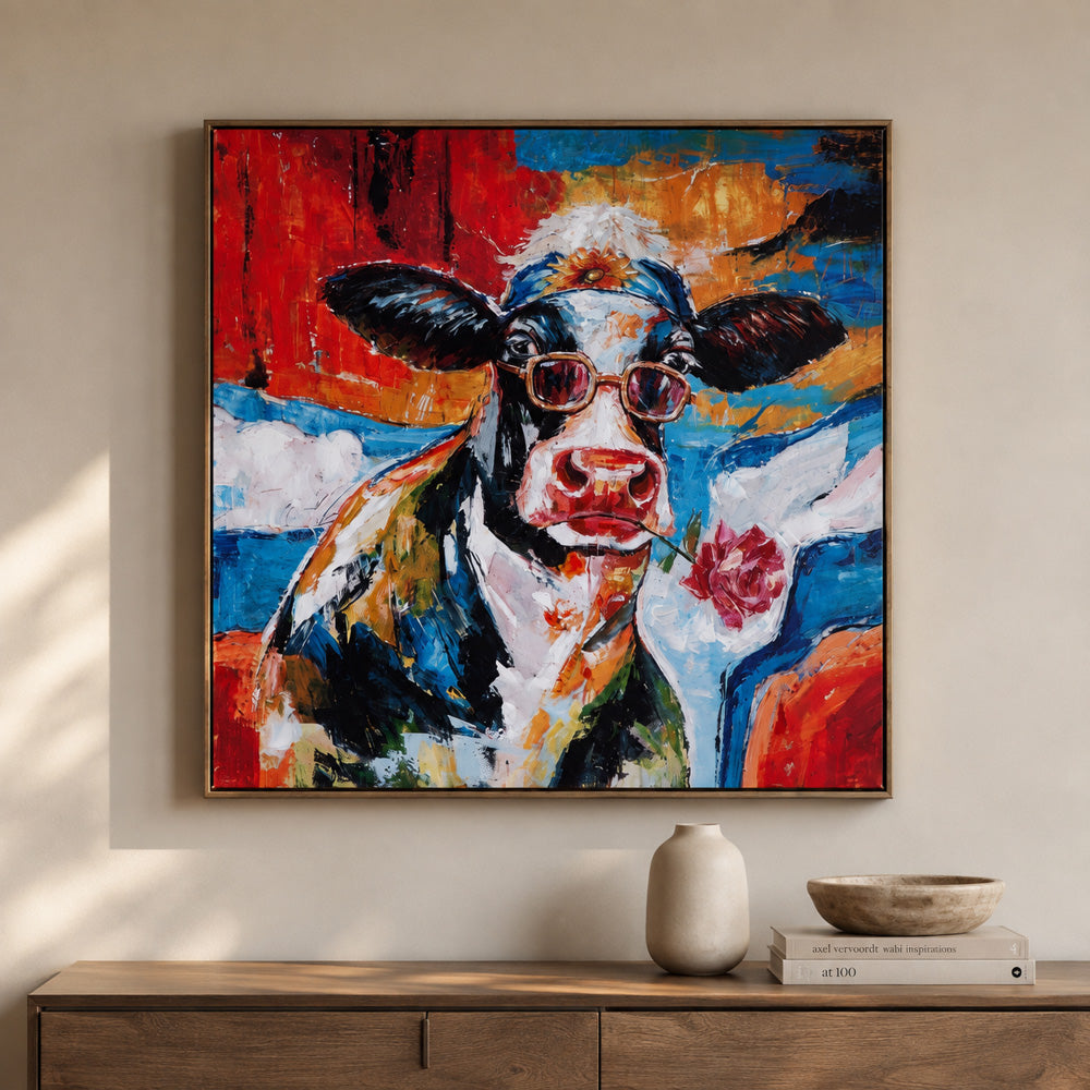 Bassett Mirror - Cool Dude Blue Animal Framed Canvas - 7301-070 view 4