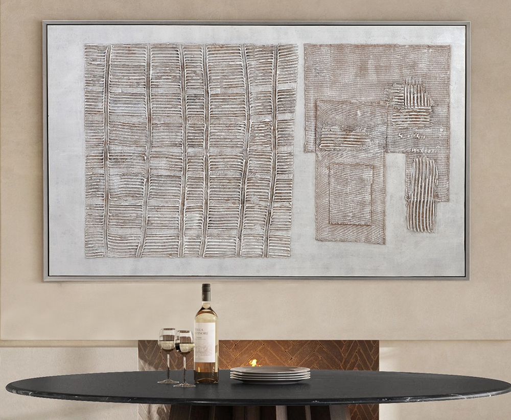 Bassett Mirror - Counted Days Silver Geometric Framed Canvas - 7301-055 view 5