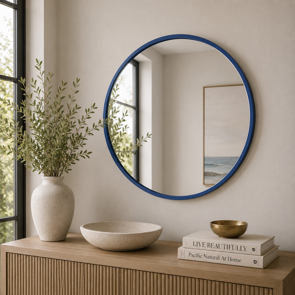 Bassett Mirror - Cyprus 36" Navy Round Wall Mirror - M5237 view 5
