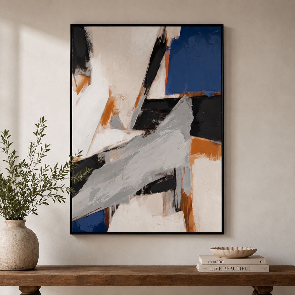 Bassett Mirror - Denisa Abstract Framed Canvas I Black Abstract Art - 7301-034 view 6