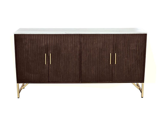 Bassett Mirror - Dupont 60" Brown Mango Marble Four-Door Storage Cabinet - 6082-DR-576 view 2