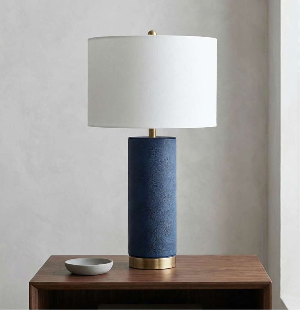 Bassett Mirror - Elson 29" Navy Faux Leather Table Lamp - L4807T view 4