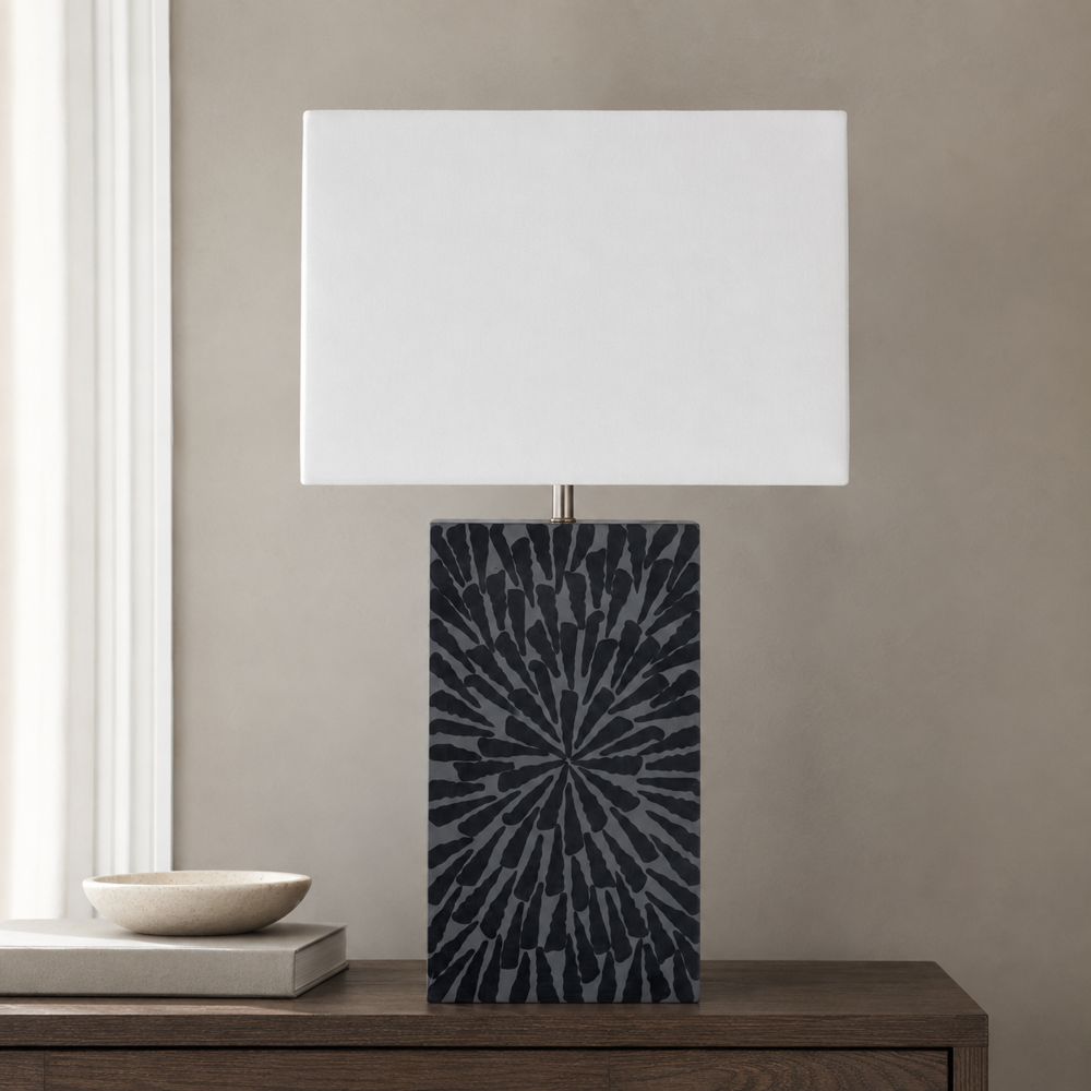 Bassett Mirror - Fleur 25" Gray Resin Table Lamp - L4441T view 3