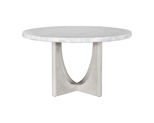 Bassett Mirror - Gavin 54" White Marble Round Dining Table - 1250-DR-700 view 2