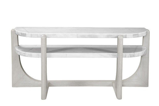 Bassett Mirror - Gavin 68.5" Driftwood Oak Marble Console Table - 1250-LR-400 view 2