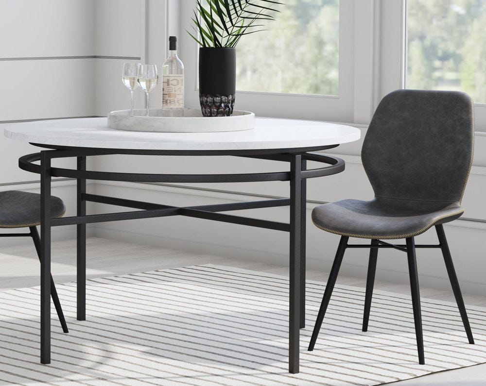 Bassett Mirror - Hadley Dining Table in White Marble/Black Metal - 9810-700-983 view 4