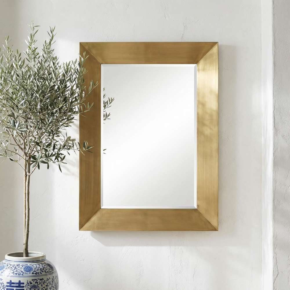 Bassett Mirror - Haywood 50" Brass Rectangular Wall Mirror - M5275 view 5