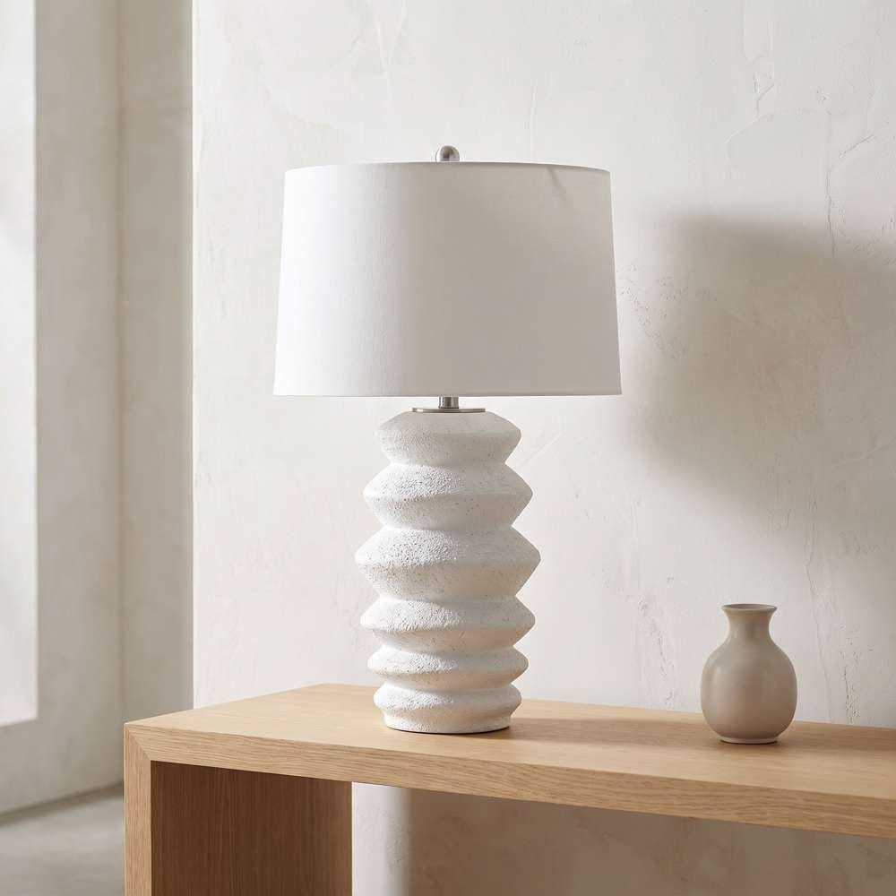 Bassett Mirror - Hess 29" White Resin Table Lamp - L4468T view 4