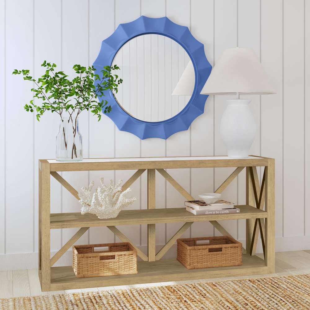 Bassett Mirror - Holden 60" Blonde Wood Marble Console Table - 6044-LR-400 view 7