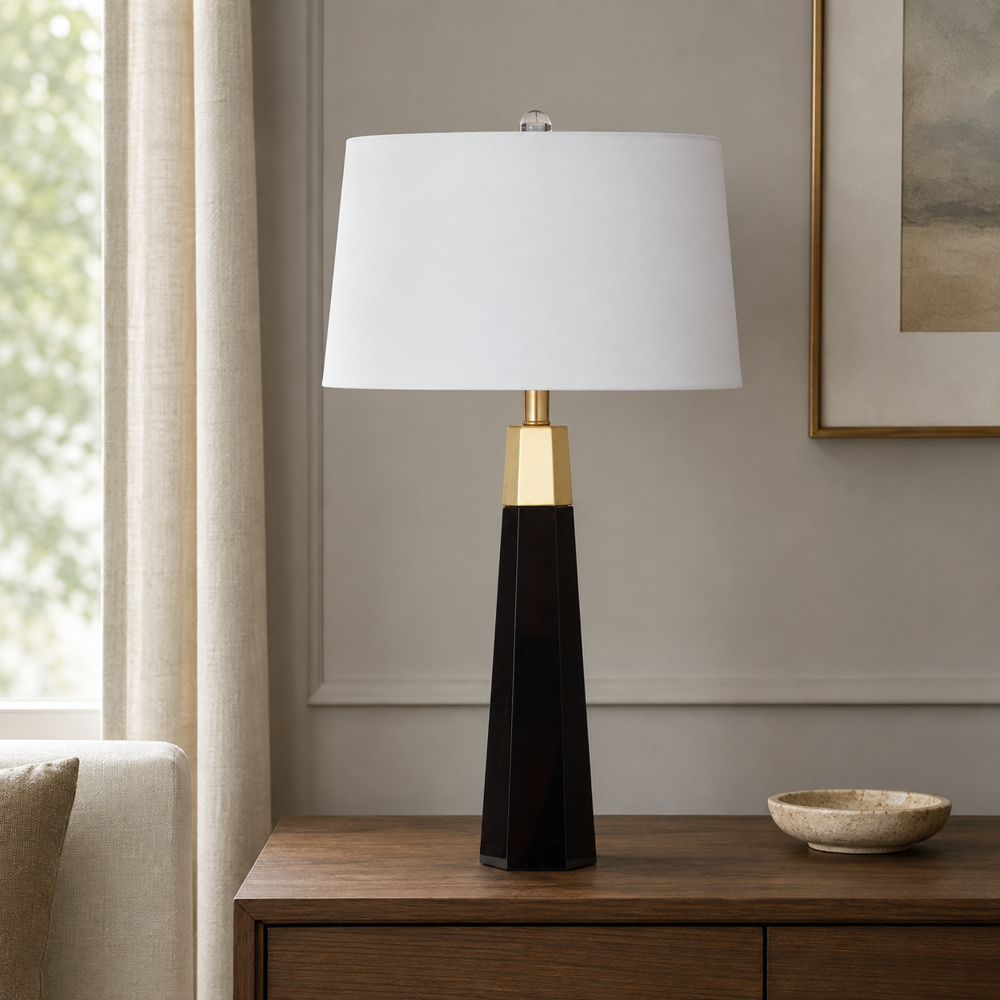 Bassett Mirror - Jassy 28" Black Crystal Table Lamp - L4649T view 4