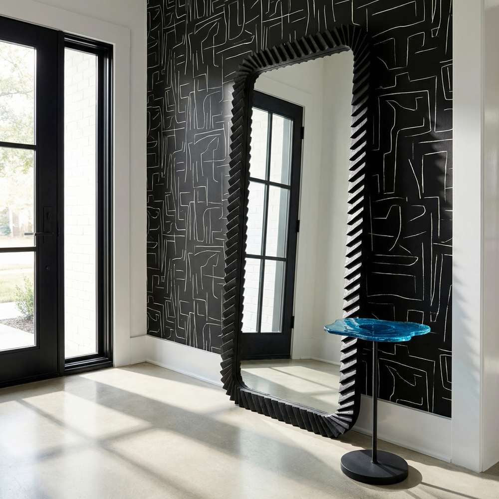 Bassett Mirror - Kindlow 78" Black Floor Mirror - M5210 view 6