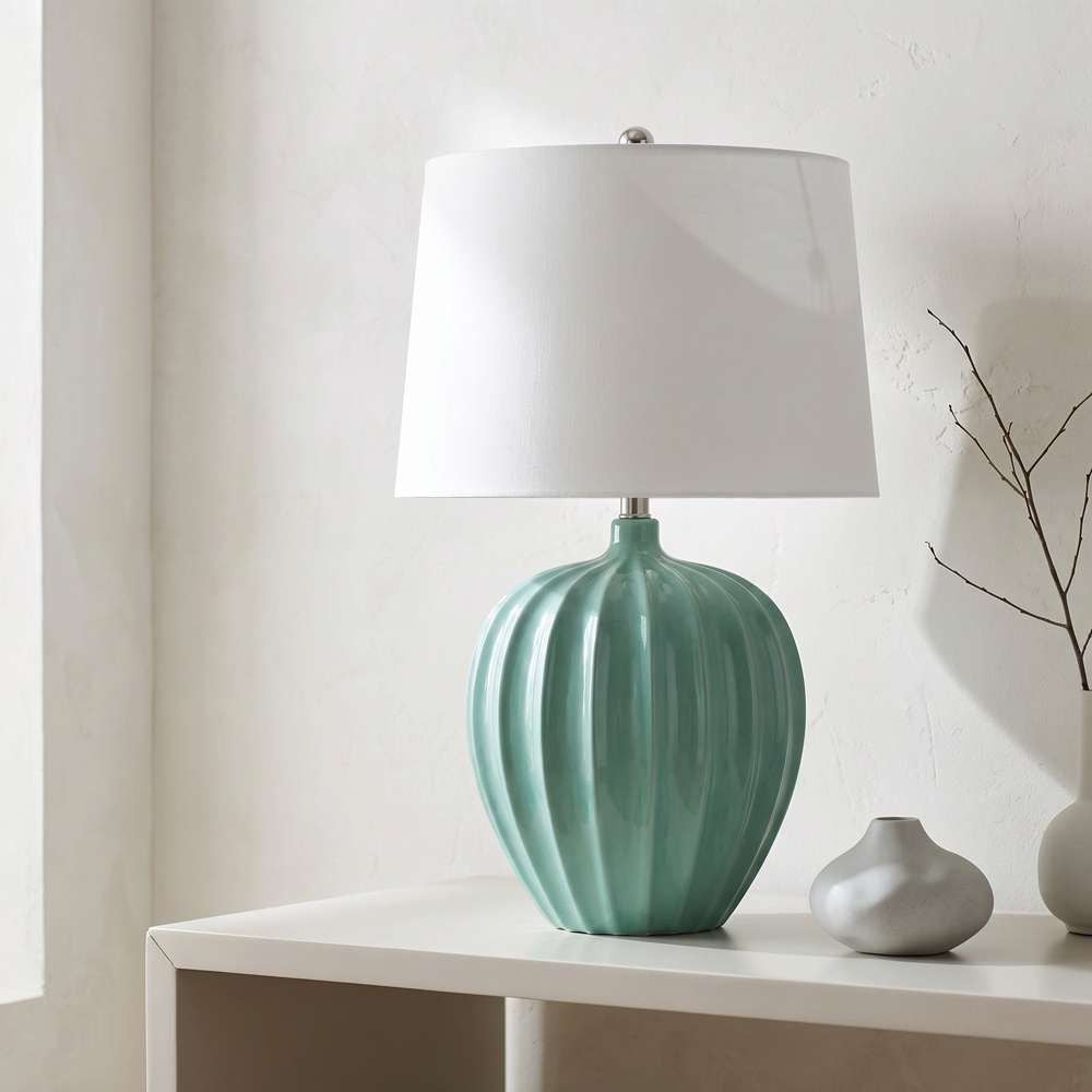 Bassett Mirror - Lotus 28" Seafoam Green Ceramic Table Lamp - L4740T view 5