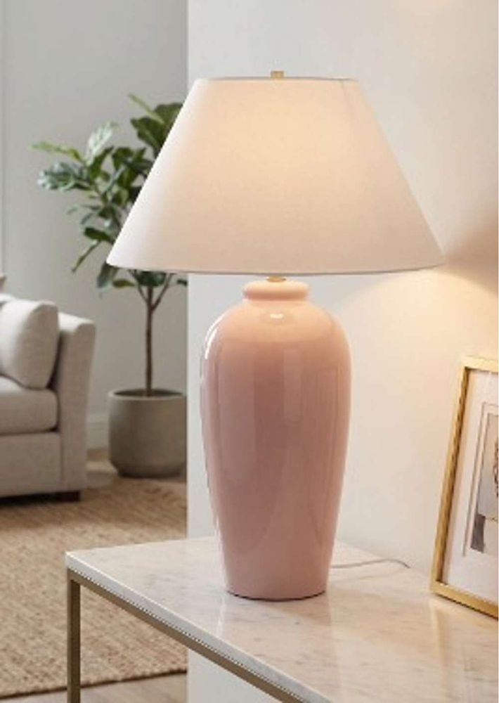 Bassett Mirror - Lucent 30" Pink Ceramic Table Lamp - L4803T view 4