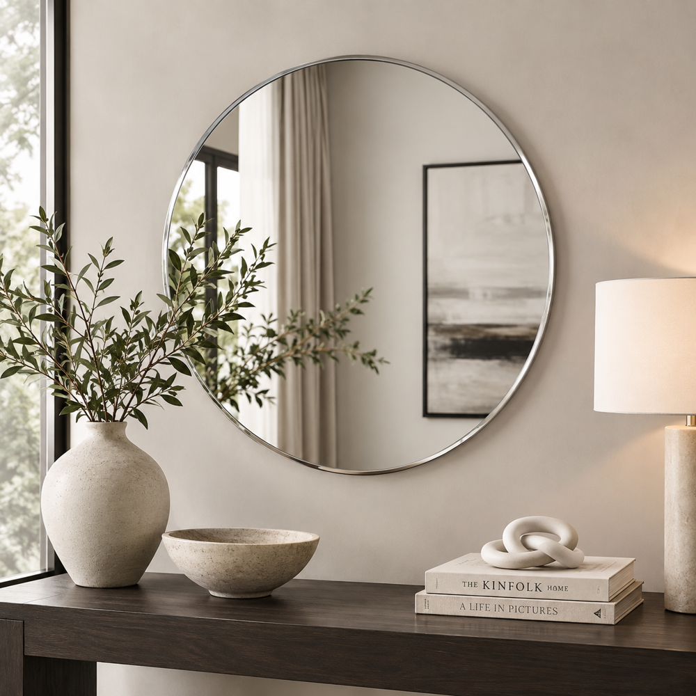 Bassett Mirror - Lycoming 36" Silver Round Wall Mirror - M5172 view 5