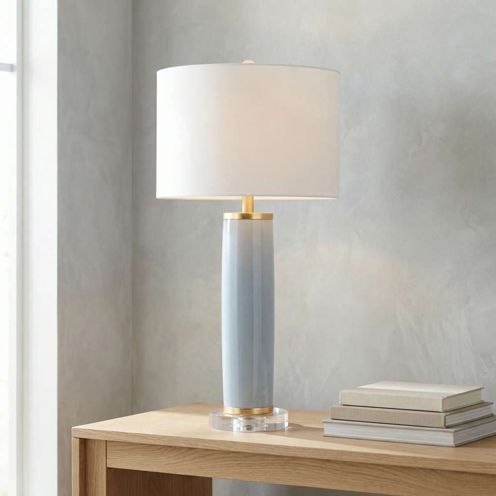 Bassett Mirror - Maribel 30" Light Blue Ceramic Table Lamp - L4811T view 5