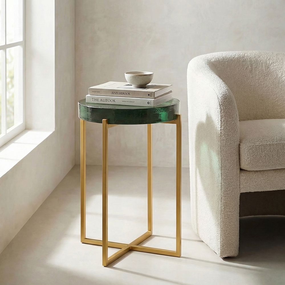 Bassett Mirror - Marilee Green Glass Accent Table - 9913-LR-222 view 5