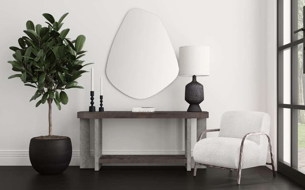 Bassett Mirror - Nova 68" Cerused Charcoal Oak Console Table - 6021-LR-400 view 8