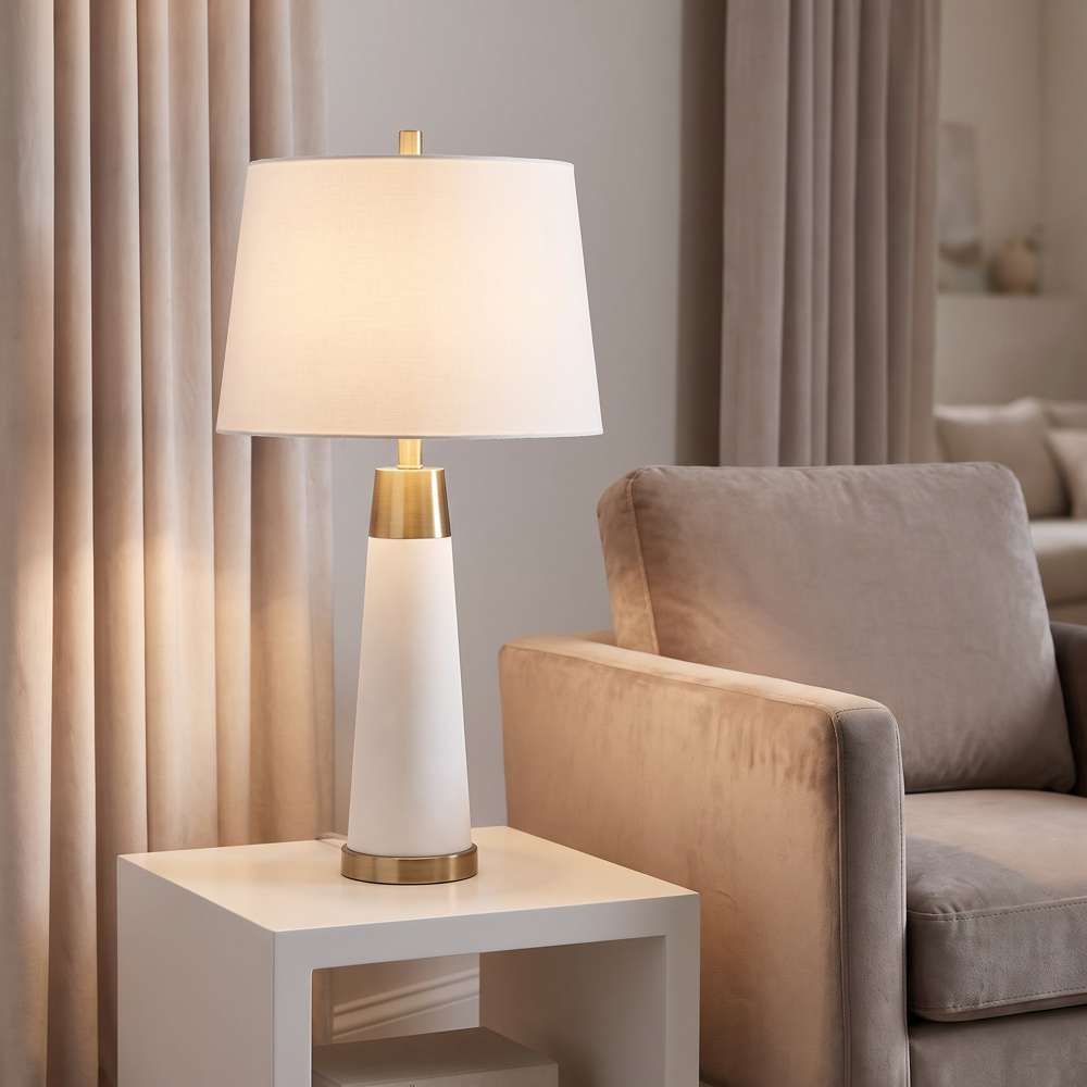 Bassett Mirror - Osage 30" White Glass Table Lamp - L4513T view 5