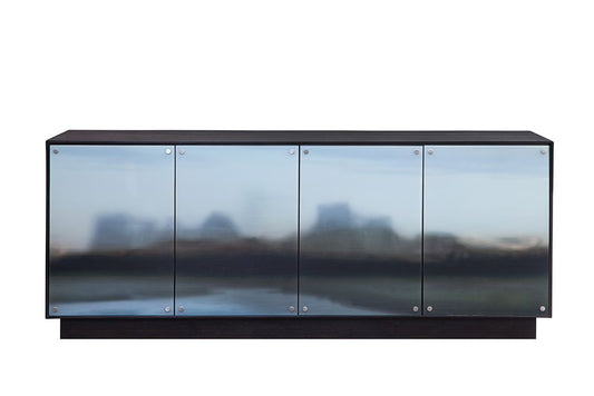 Bassett Mirror - Perspective 78" Blue Glass Storage Cabinet - 7285-DR-576 view 2