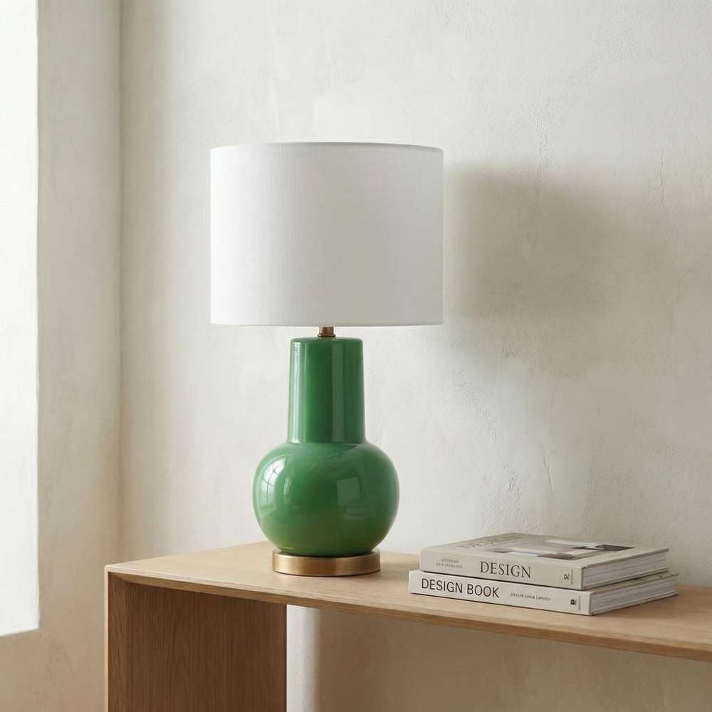 Bassett Mirror - Ravelle 30" Green Ceramic Table Lamp - L4843T view 4