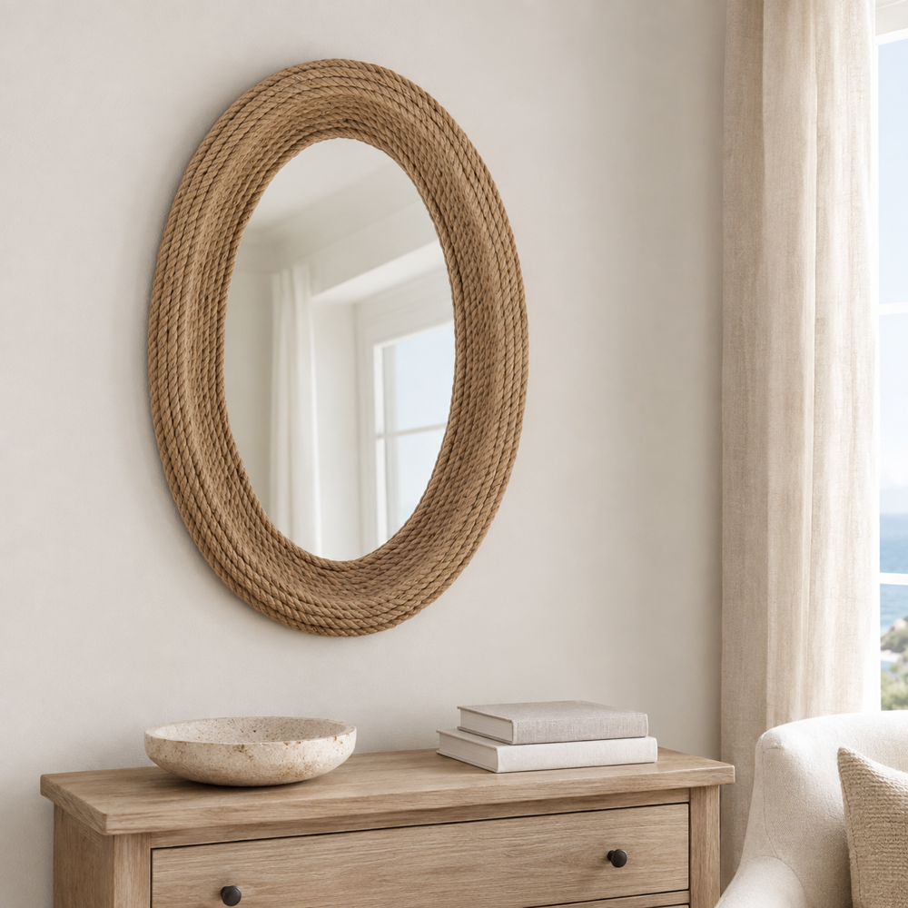Bassett Mirror - Regatta 36" Natural Oval Wall Mirror - M4961 view 4