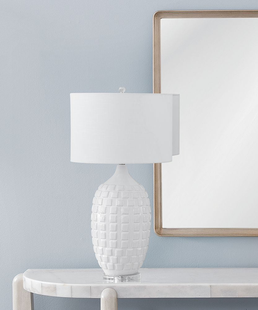 Bassett Mirror - Sesser 35" White Ceramic Table Lamp - L4637T view 4