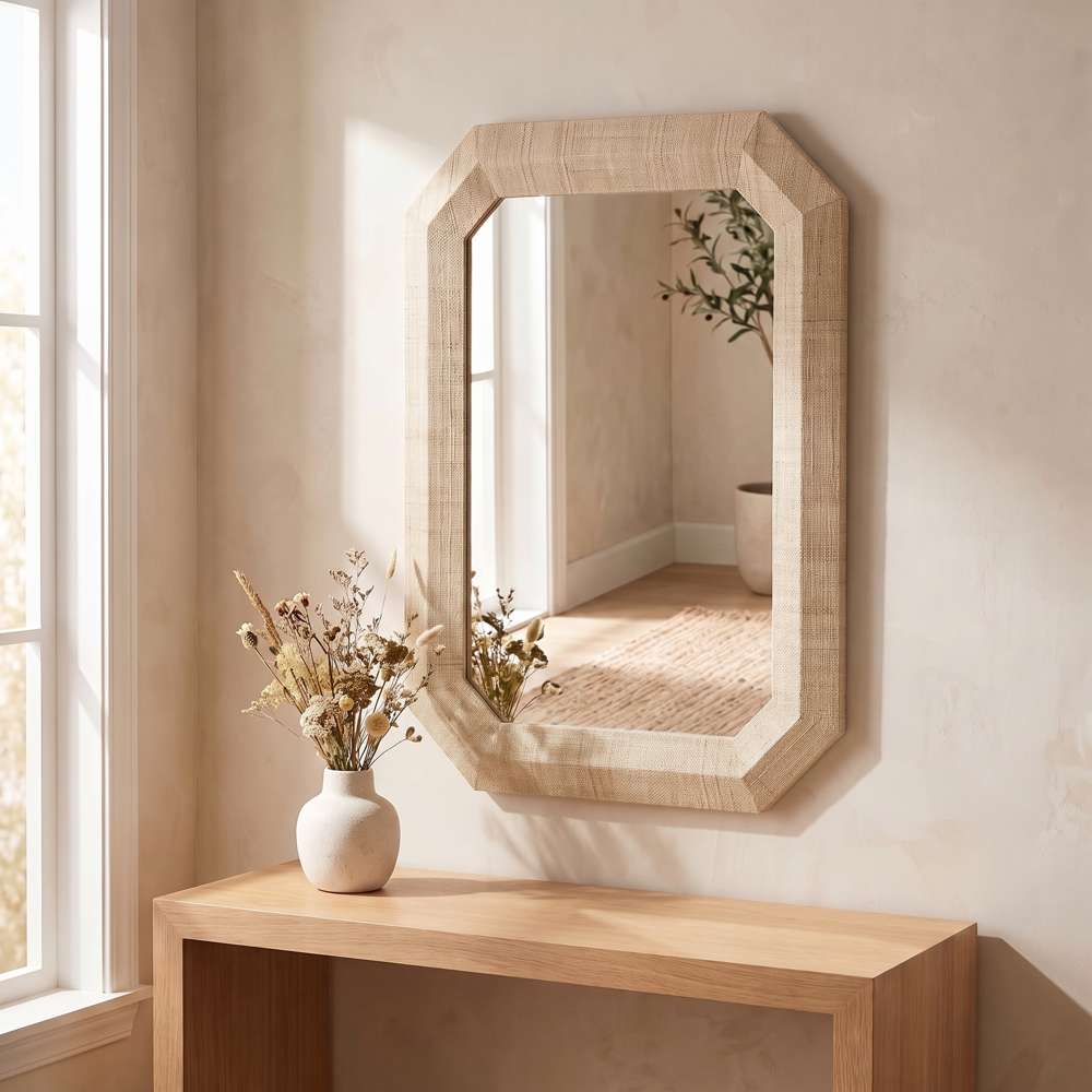 Bassett Mirror - Shashi 48" Natural Rectangular Wall Mirror - M4976 view 4